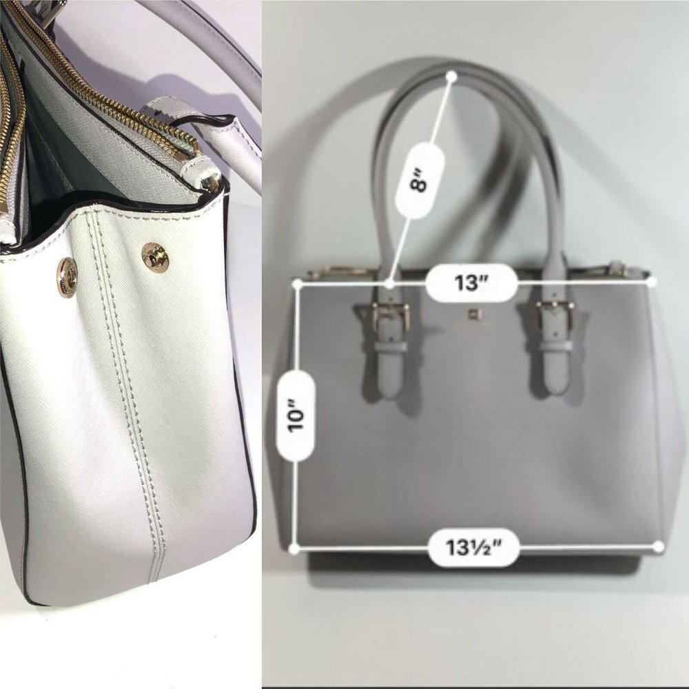 Kate Spade NY Charlotte Street Reena Tote Bag Stone Ice Gray Shoulder Purse - Picture 16 of 16